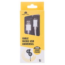 Câble de charge data Micro USB universel 1m Blanc
